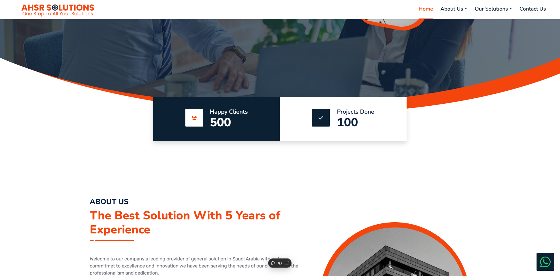 AHSR Solutions: Dynamic Website Showcasing Comprehensive Services